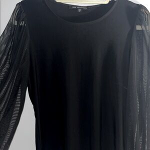 Black dress blouse with sheer sleeves. Never worn! $20